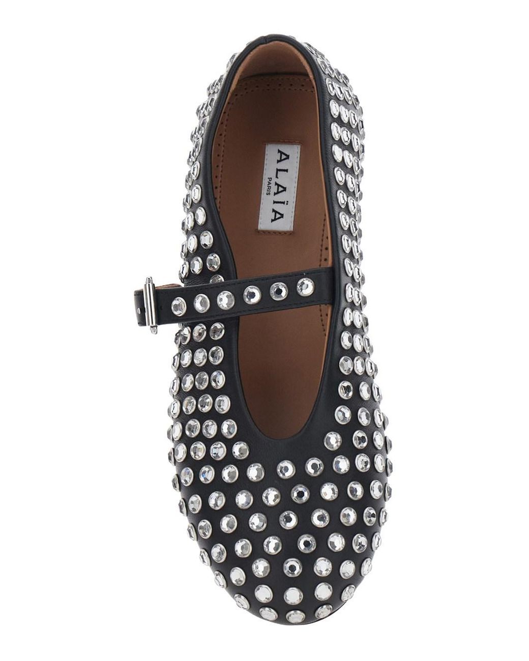 Alaïa White Ballet Flats With Leather Sole And Almond Toe