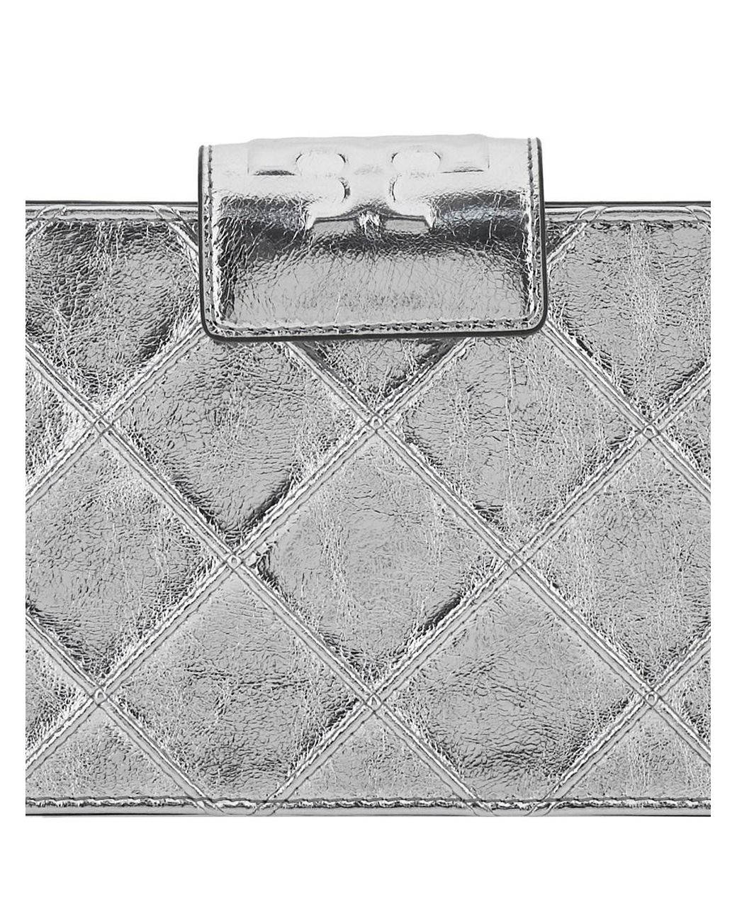 Tory Burch Gray Shoulder Bag Fleming Mini Leather