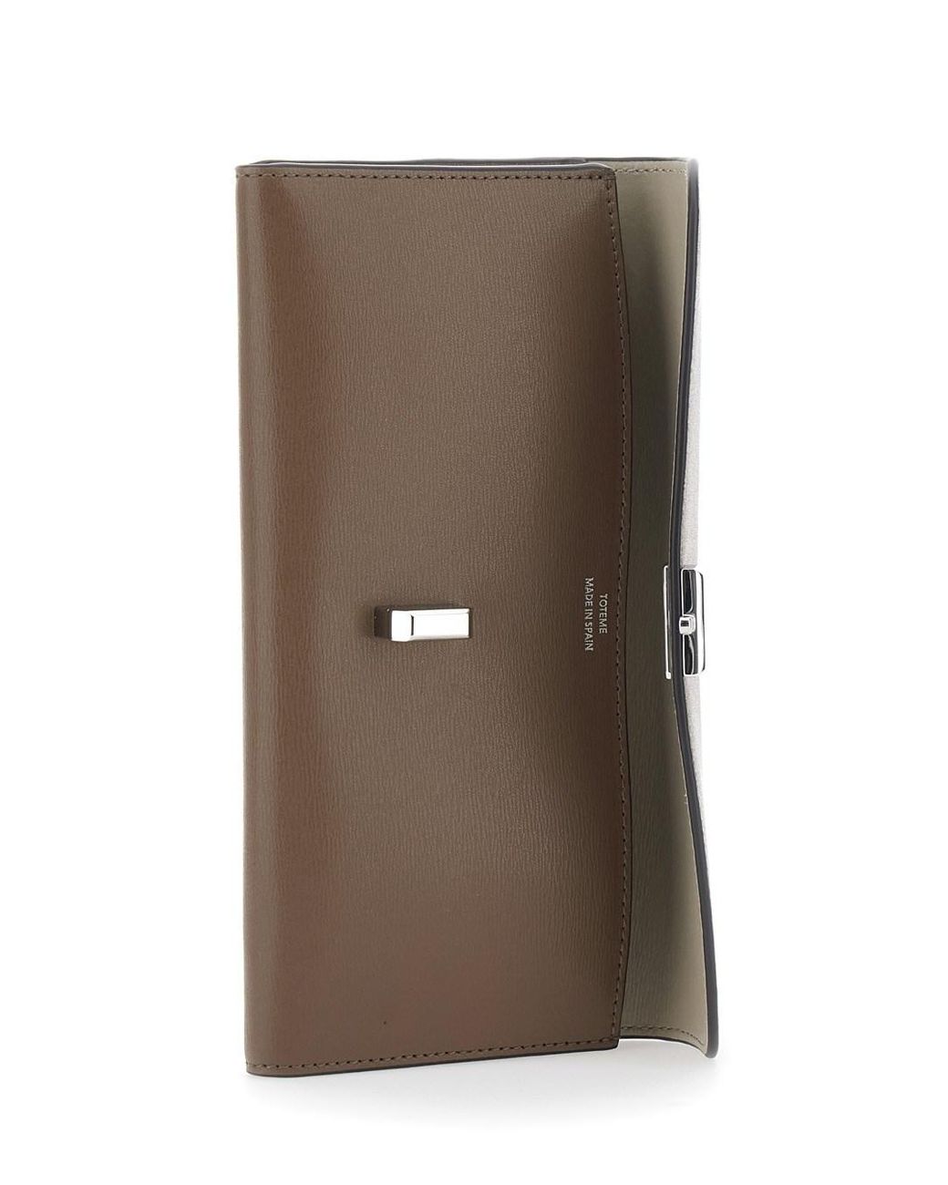 Totême Brown Leather Wallet With T-Lock Closure