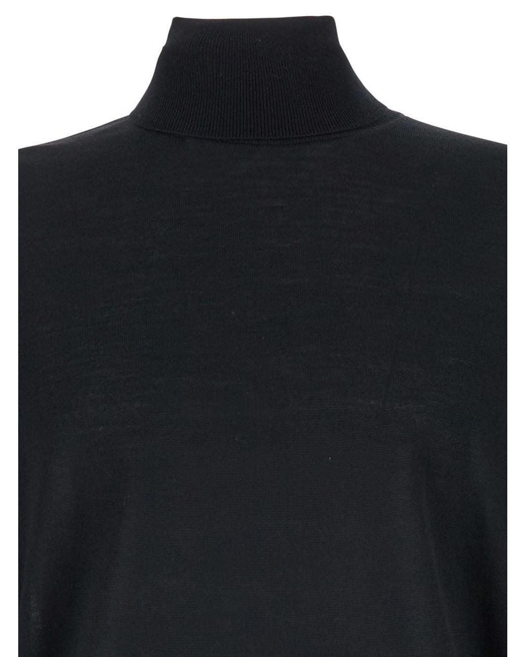 Plain Black Turtleneck With Long Sleeves for men