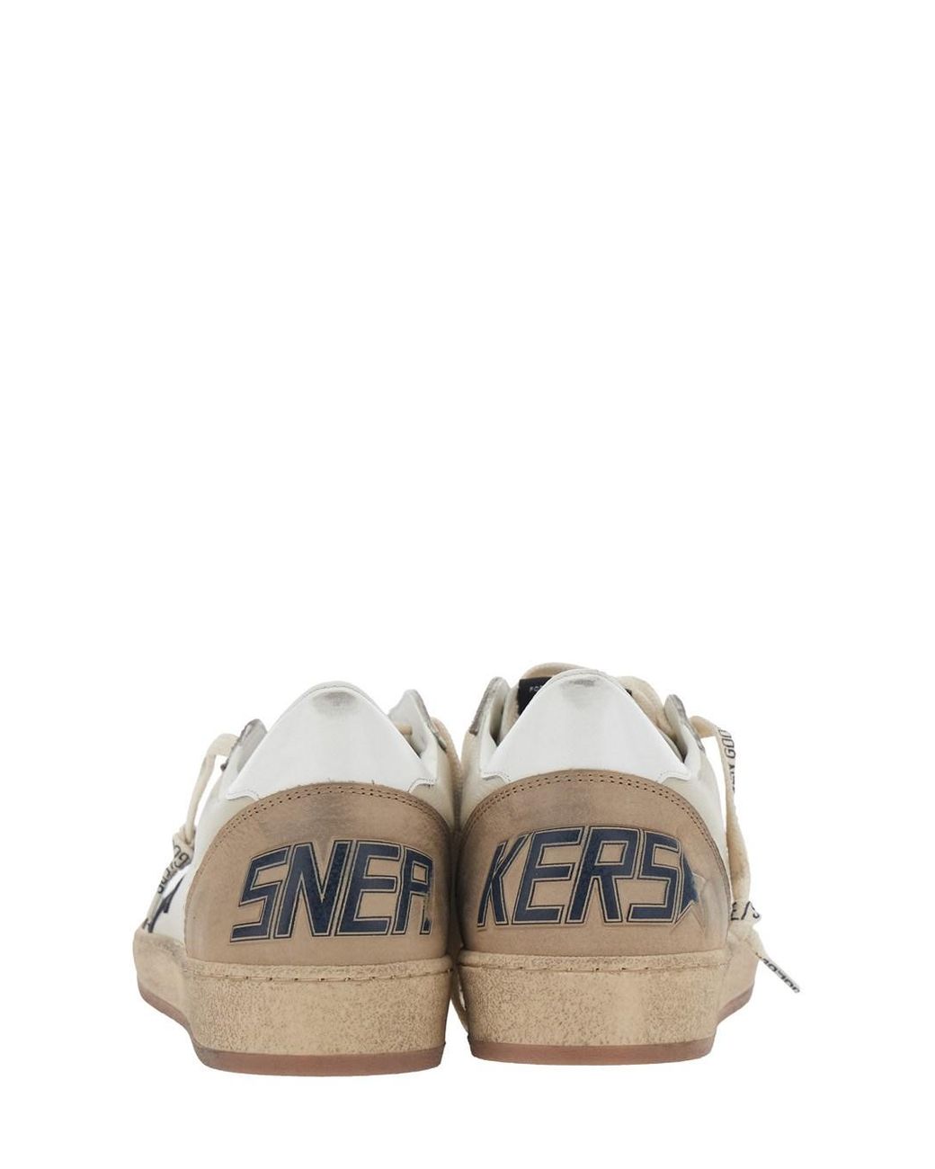 Golden Goose Deluxe Brand White 'Ballstar' Low Top Sneakers With Logo Patch On The Tongue And Contrasting Heel With Logo Lettering for men