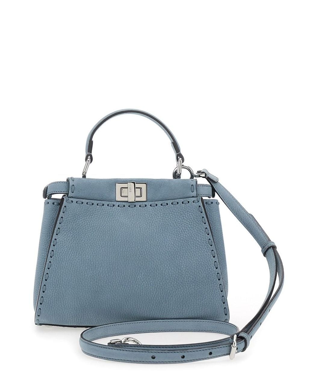 Fendi Blue "Peekaboo" Crossbody Bag
