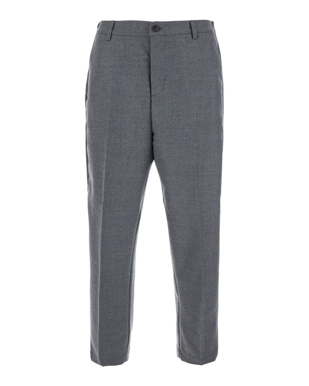 Grifoni Gray Pants With Elasticated Waist And Button Fastening for men