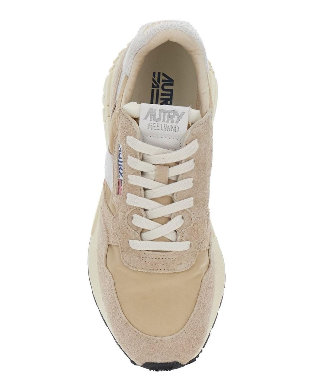 Autry White Reelwind Suede Mini Logo Patch Low-Top Sneaker For for men