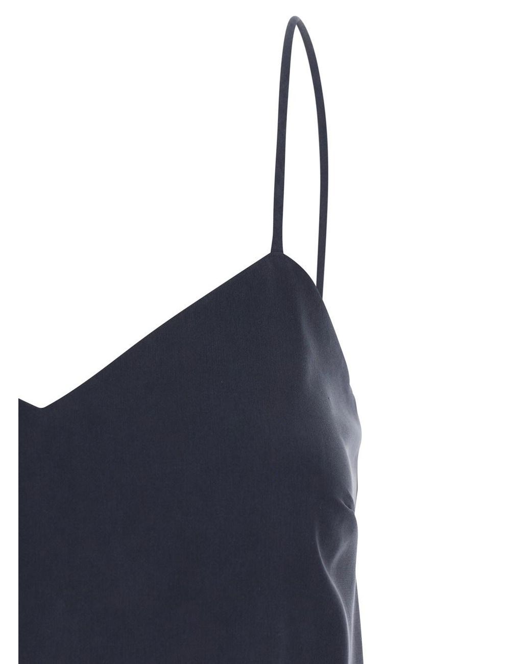 Max Mara Blue 'Umbria' Top With Thin Straps And V-Neckline