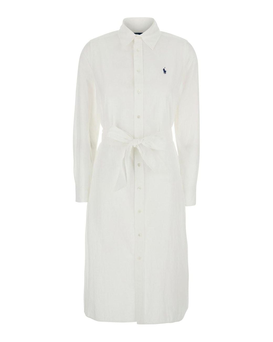 Polo Ralph Lauren White Dress With Classic Collar