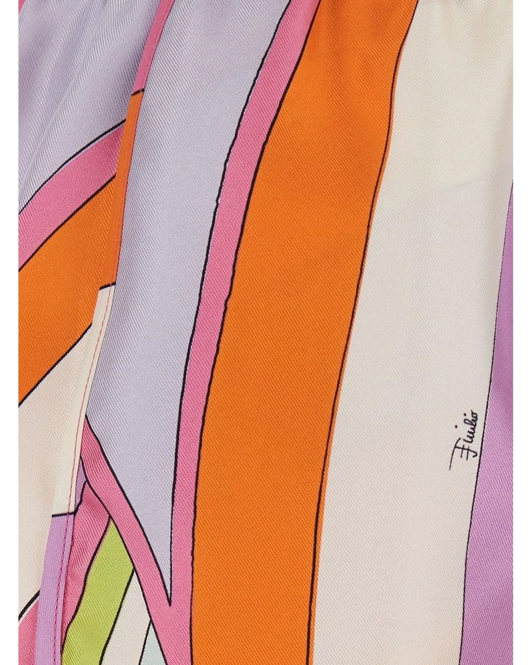 Emilio Pucci Multicolor Silk Geometric Print Balloon Shorts