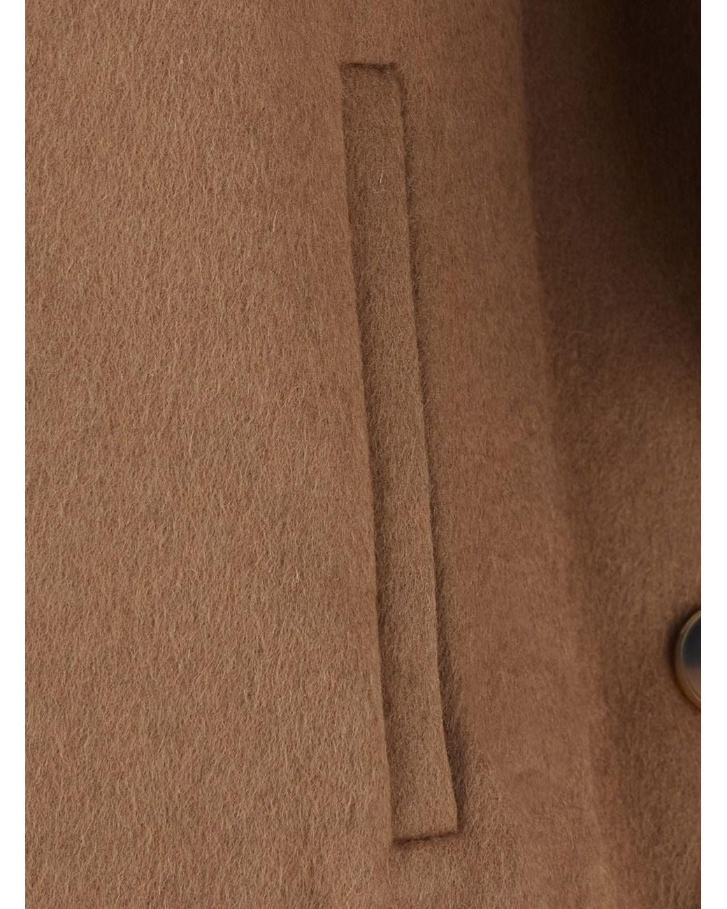 GIOVANNI PARIS Brown Fur Coat With Removable Fur Collar And Wide Shor