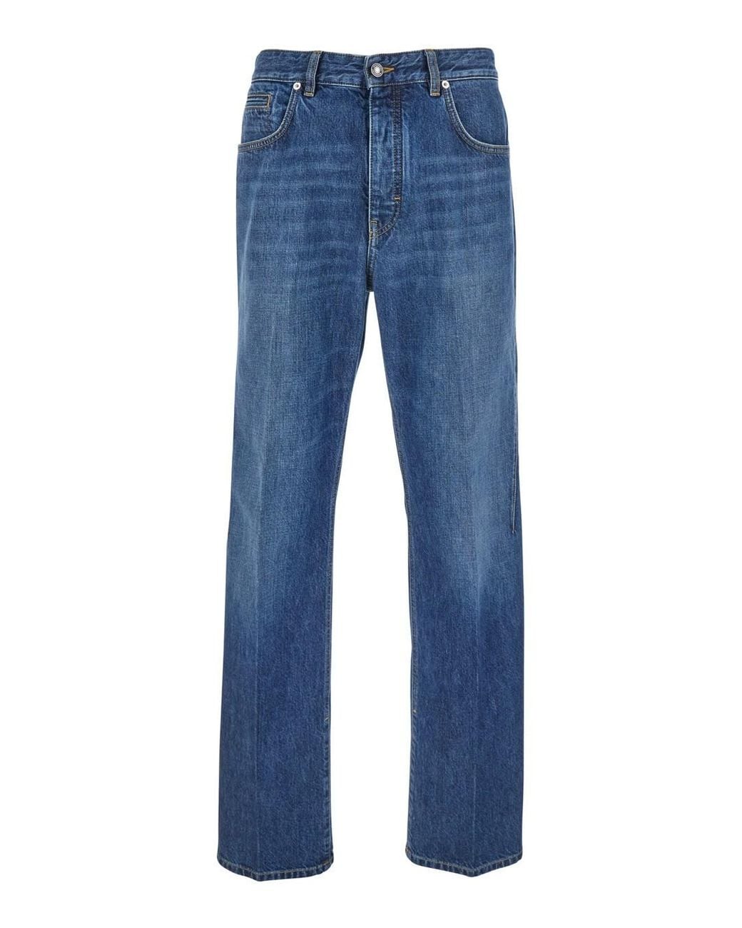Jeans A Cinque Tasche Con Patch Logo Sul Retro di Givenchy in Blue da Uomo