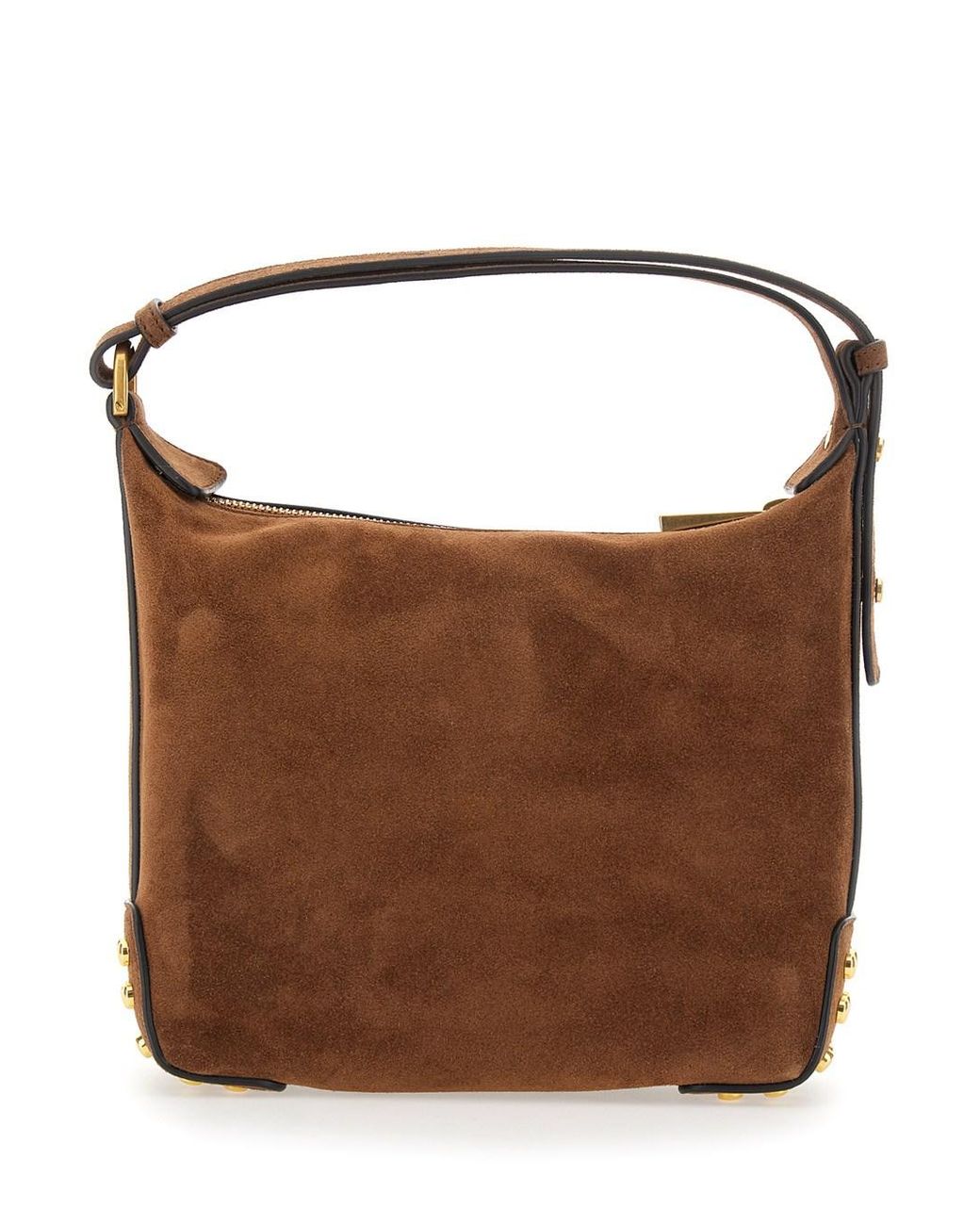 Tod's Brown Handbag With Top Handle And Metal Dots
