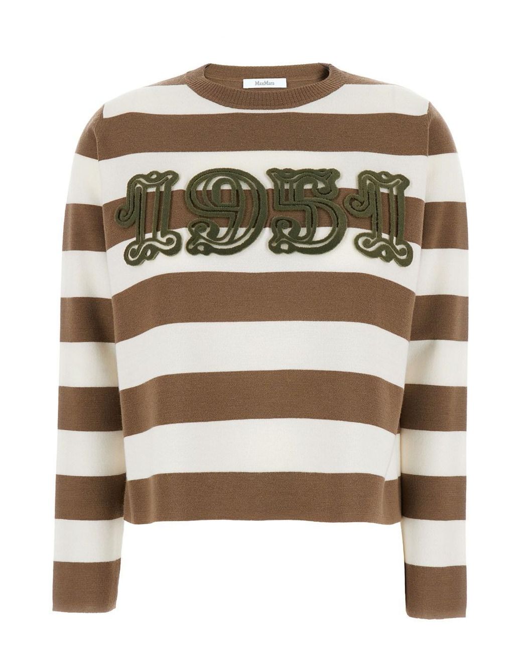 Max Mara Natural Stripes Crew Neck Sweater