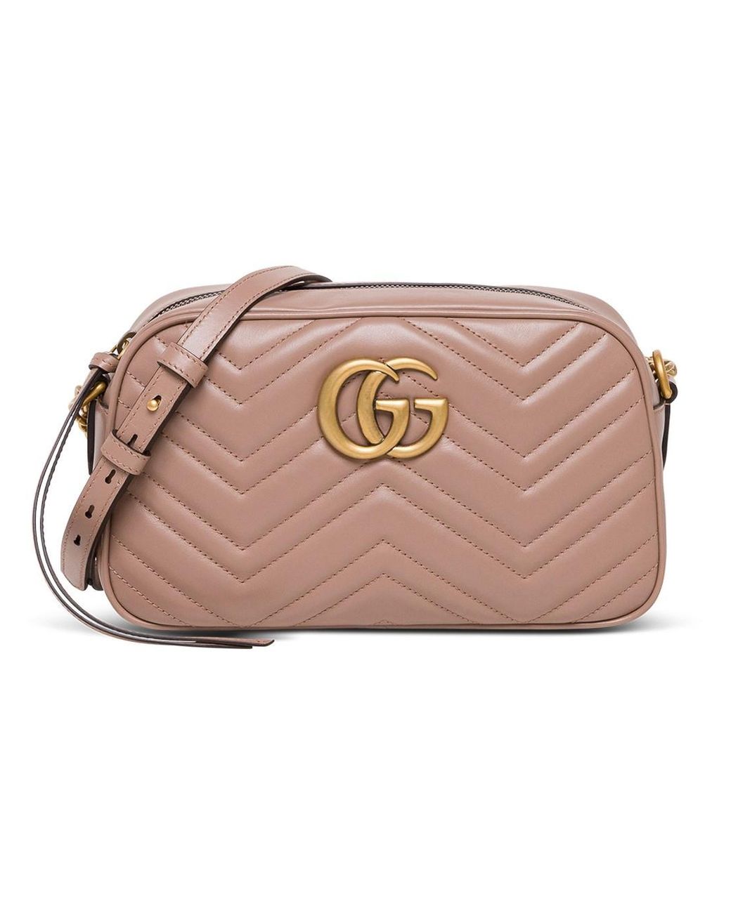 Gucci Woman's gg Marmont Powdler Pink Quilted Leather Crossbody Bag ...