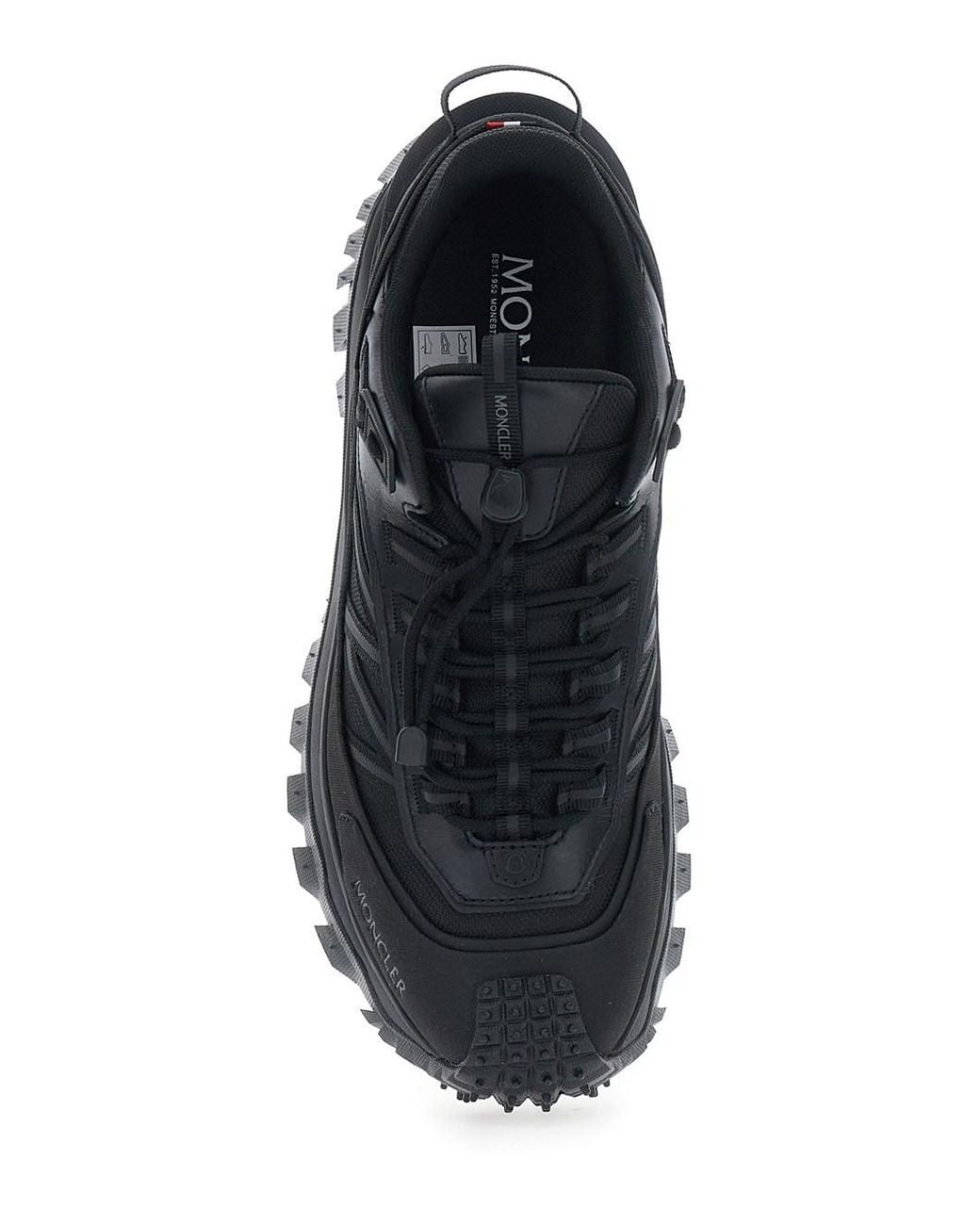 Moncler Black 'Trailgrip Gtx' Low Top Sneakers With Logo Lettering On The Side for men