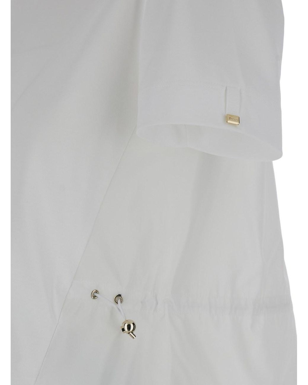 Herno Gray T-Shirt With Drawstring And Cut-Out