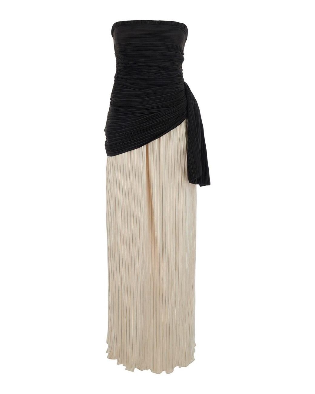 Jonathan Simkhai White Long V-Neck Dress Polyester