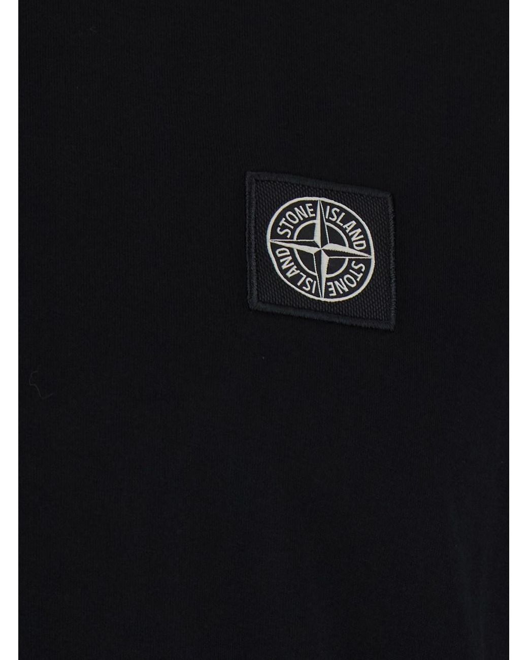 Stone Island Black Crew Neck T-Shirt Cotton T-Shirts for men