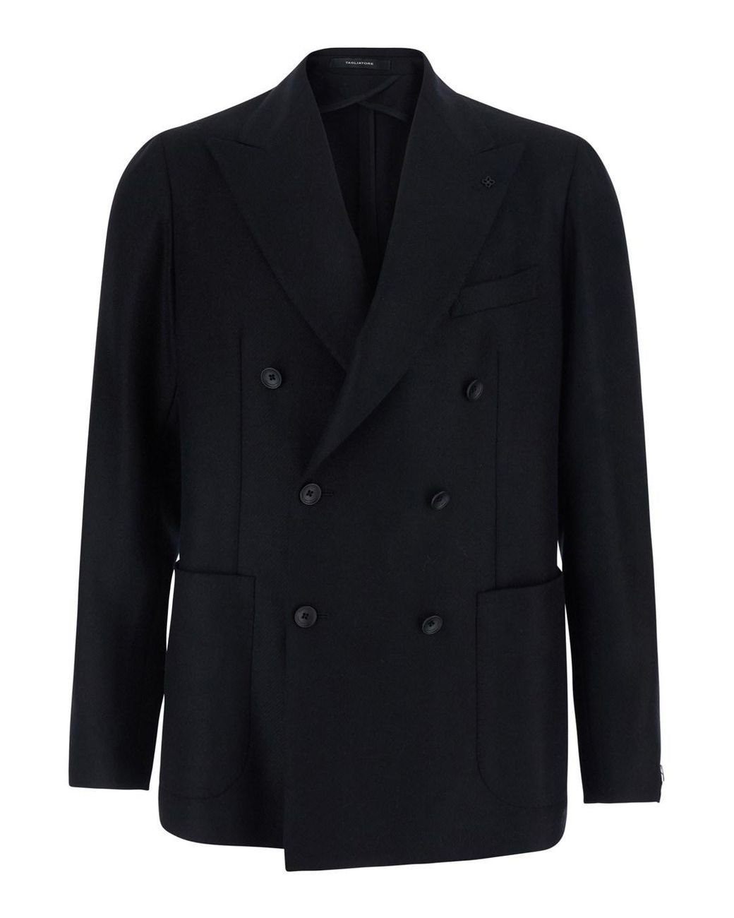 Tagliatore Blue Double-Breasted Jacket Monte Carlo Blazers for men