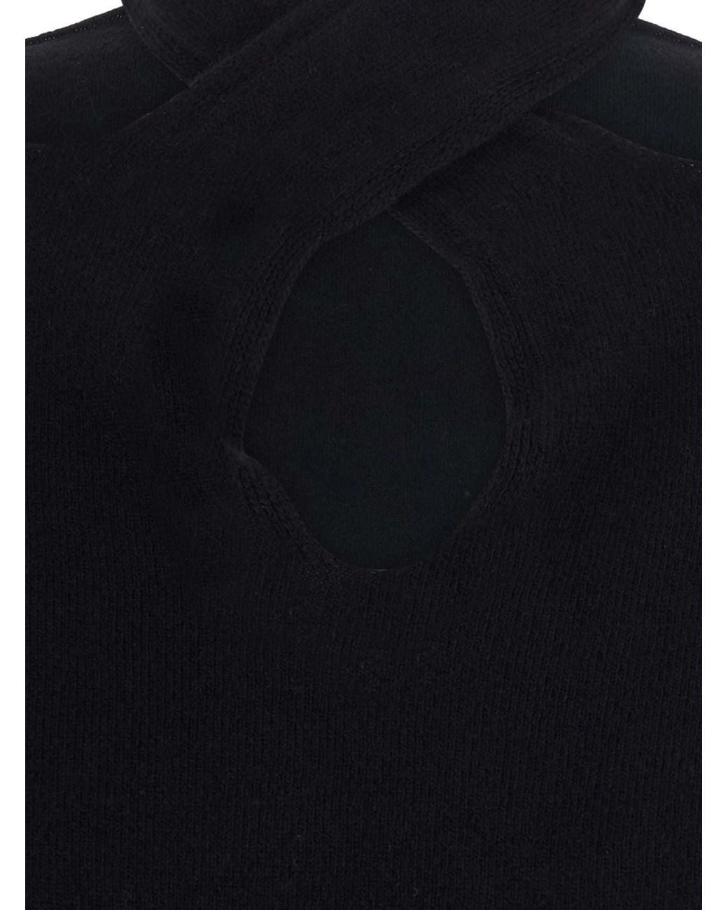 FEDERICA TOSI Blue Cutout Pull With V-Neck And Long Sleeves
