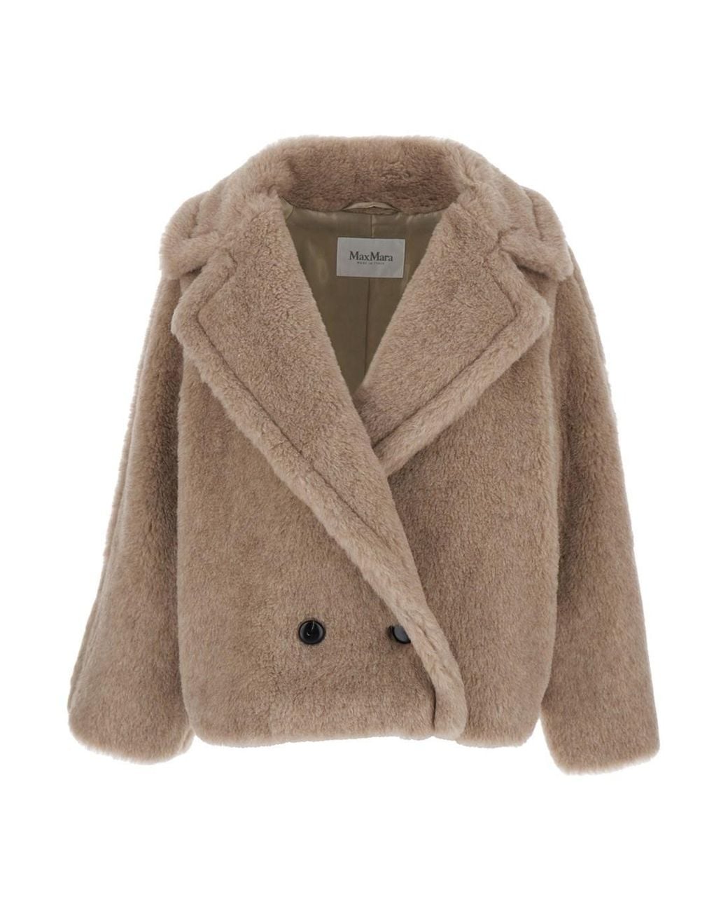 Max Mara Brown Double-Breasted Jacket Cambusa Alpaca Coat