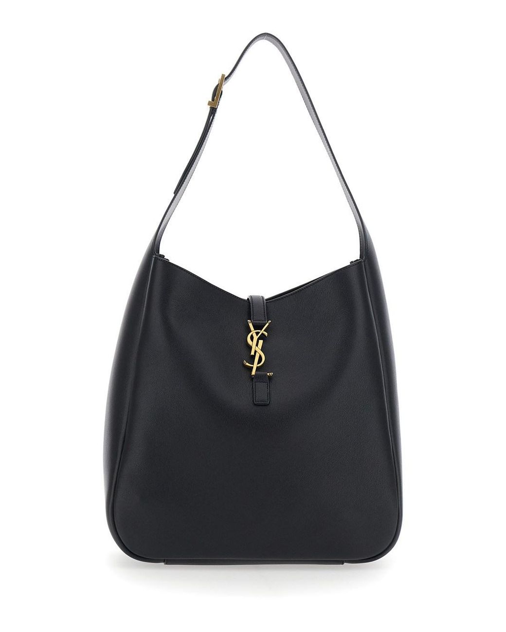 Saint Laurent Black 'Le 5 À 7' Shoulder Bag With Adjustable Shoulder Strap And Cassandre Hook Closure
