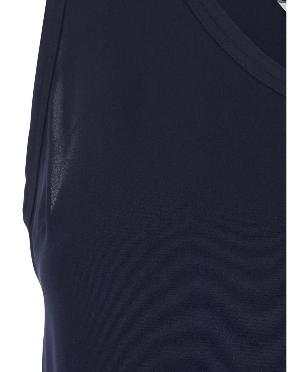 Max Mara Blue Sleeveless Top Pavido Silk Tops