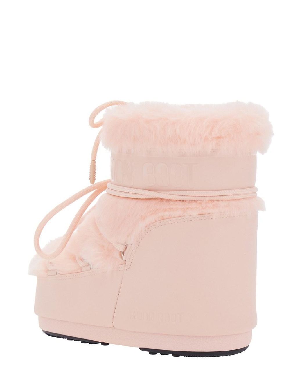 Moon Boot Pink Ankle Boots Icon Low Faux Fur Acrylic