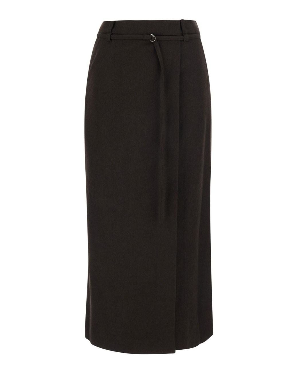 DUNST Black Maxi Wrap Skirt With Fabric Belt