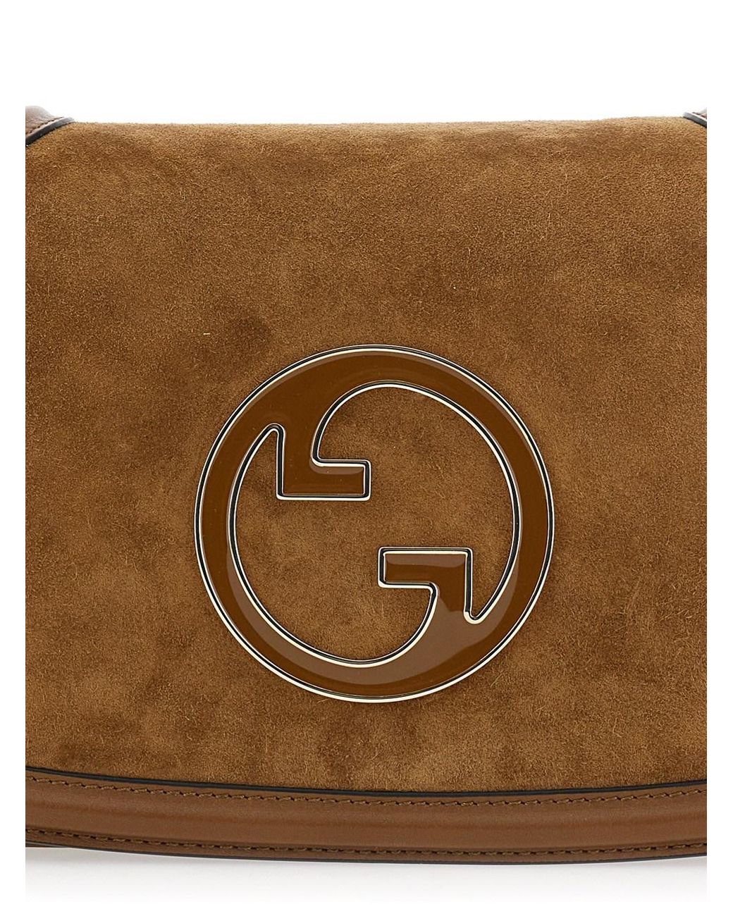 Gucci Brown 'Blondie' Handbag With Gg Logo Plaque On The Front