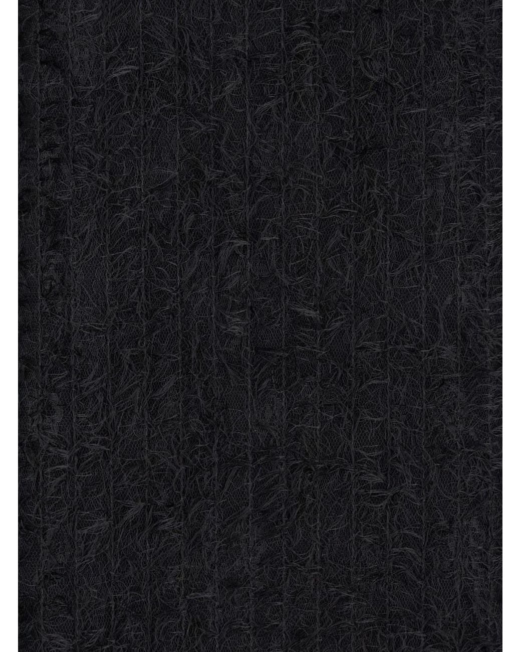 Rohe Black Turtleneck Dress With Fringes All-Over