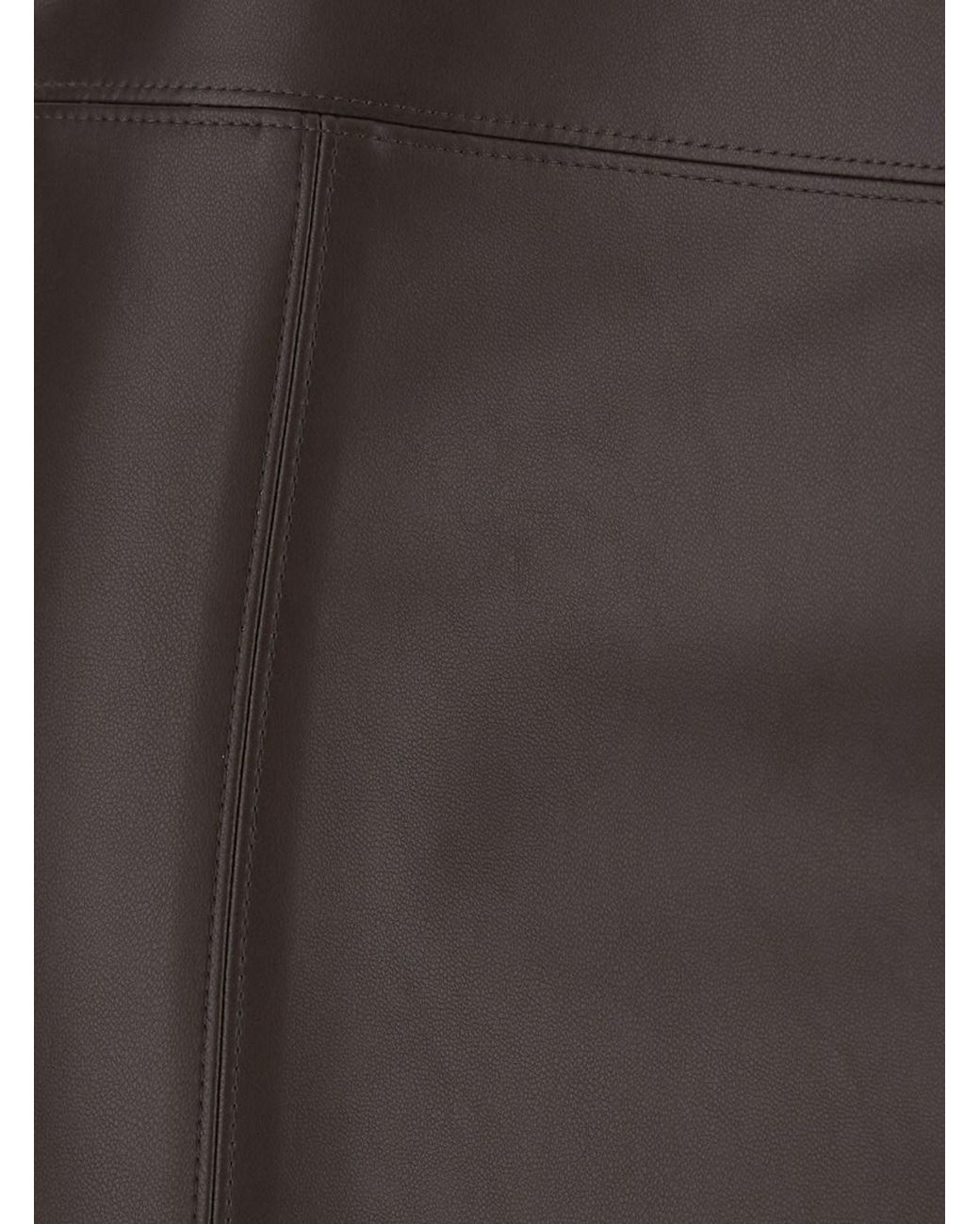 Max Mara Brown Midi Skirt Crisma Leather Polyester