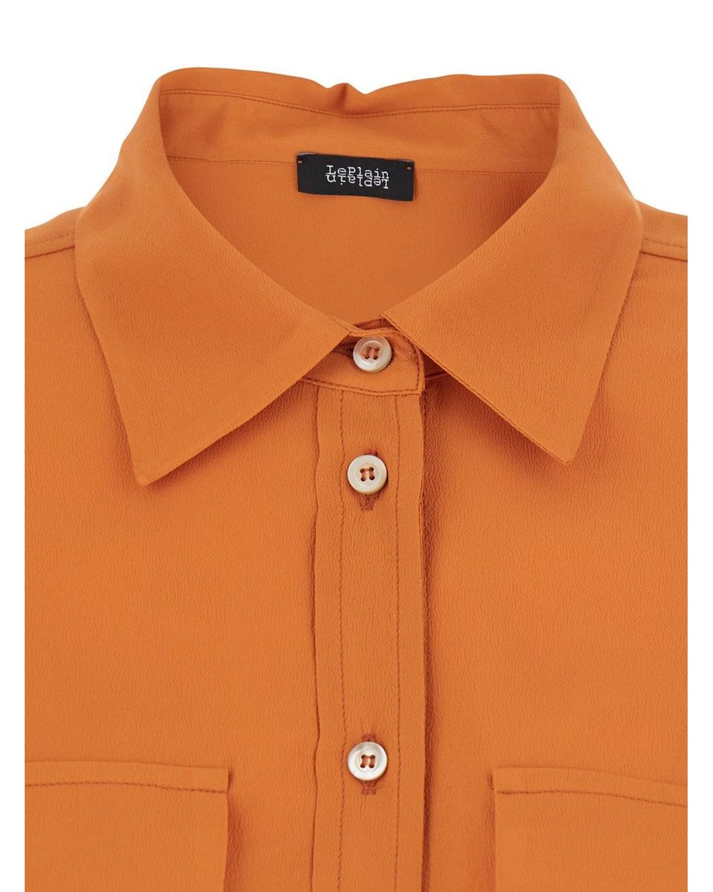 Le Plain Orange Shirt With Applied Pockets On The Front