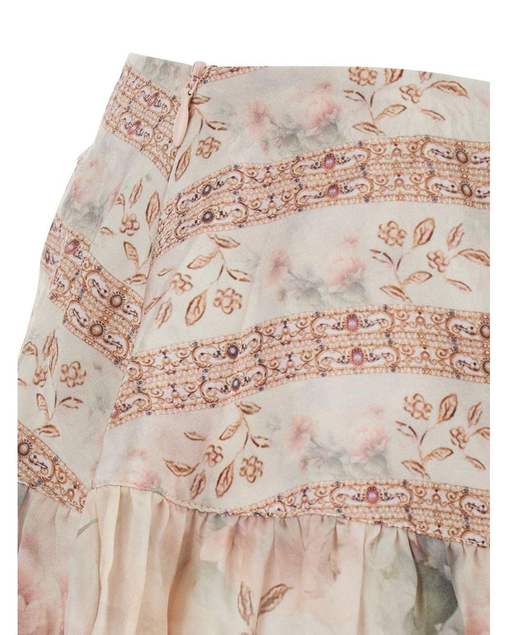 DREAM CATCHER Natural Skirt 'Elena' With All-Over Floral Print
