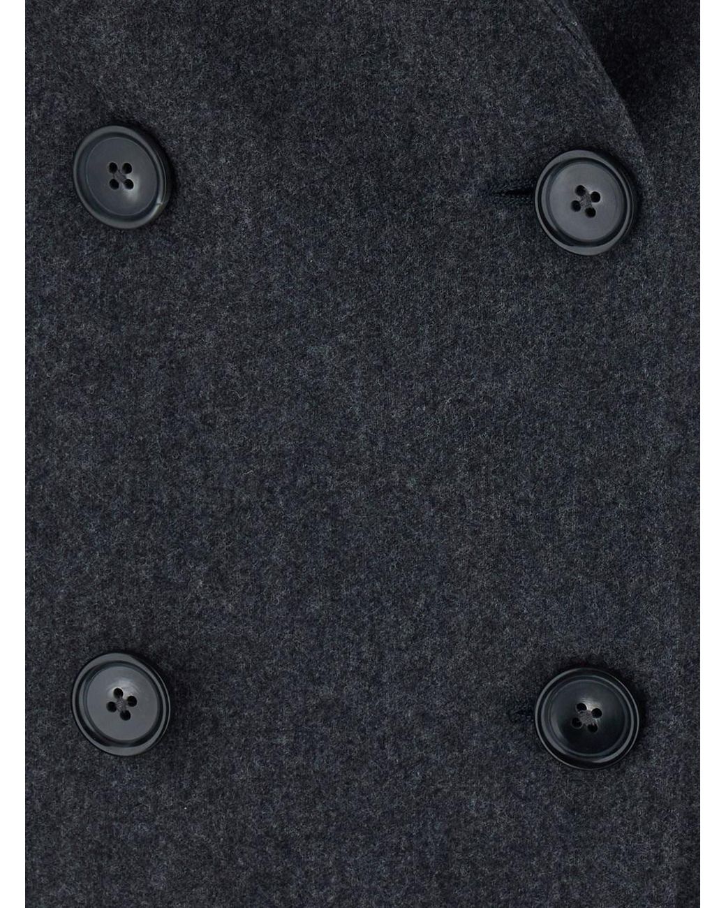 PT Torino Black Double-Breasted Cashmere Wool Jackets