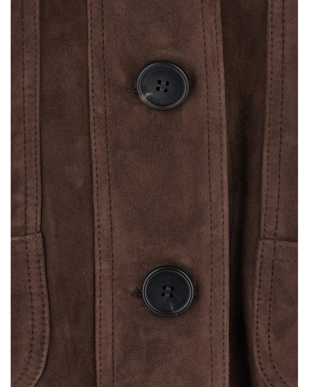 The Attico Brown Bomber Jacket Suede Coat