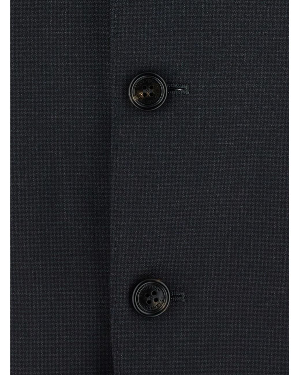 Brunello Cucinelli Black Single-Breasted Jacket With Notched Revers And for men