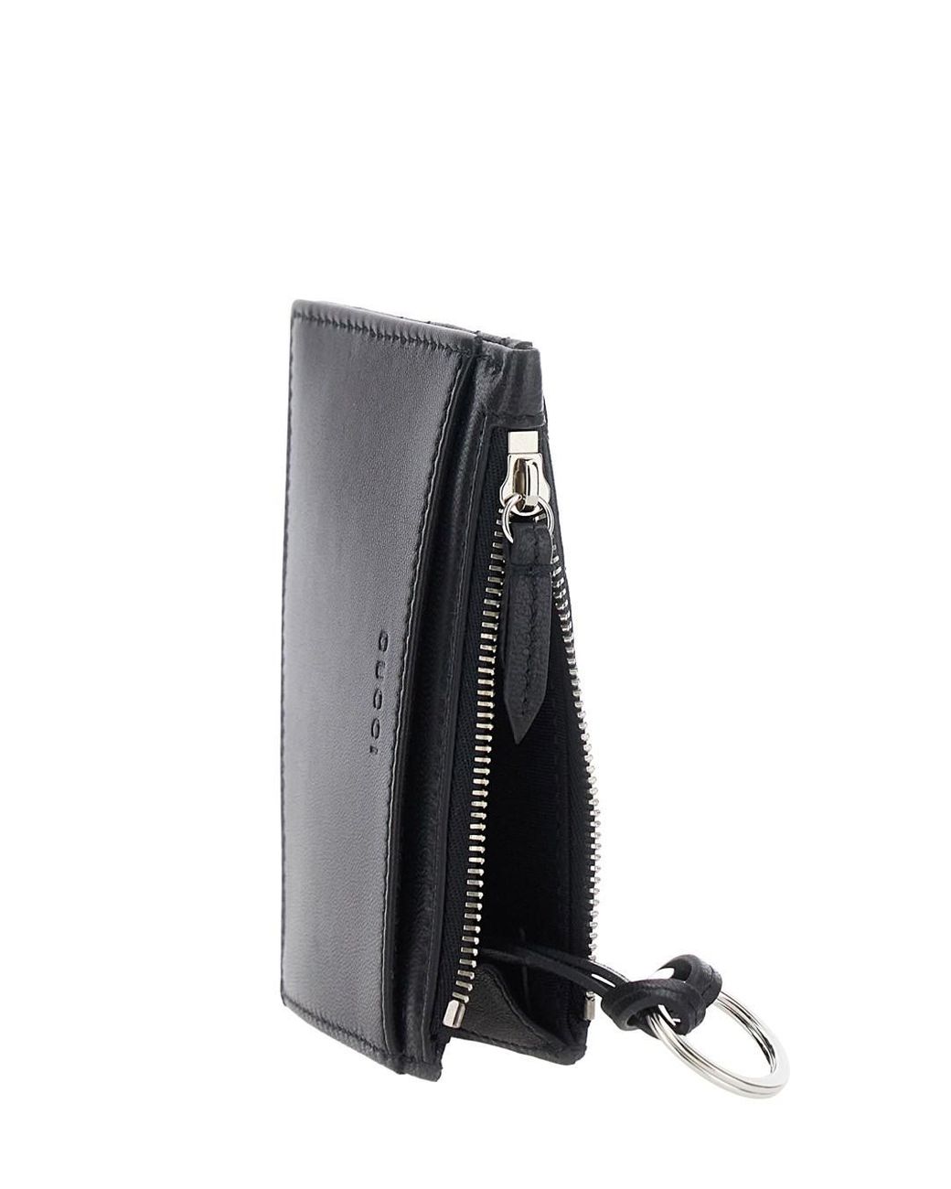 Gucci Black Key Case With Front Gg Plaque