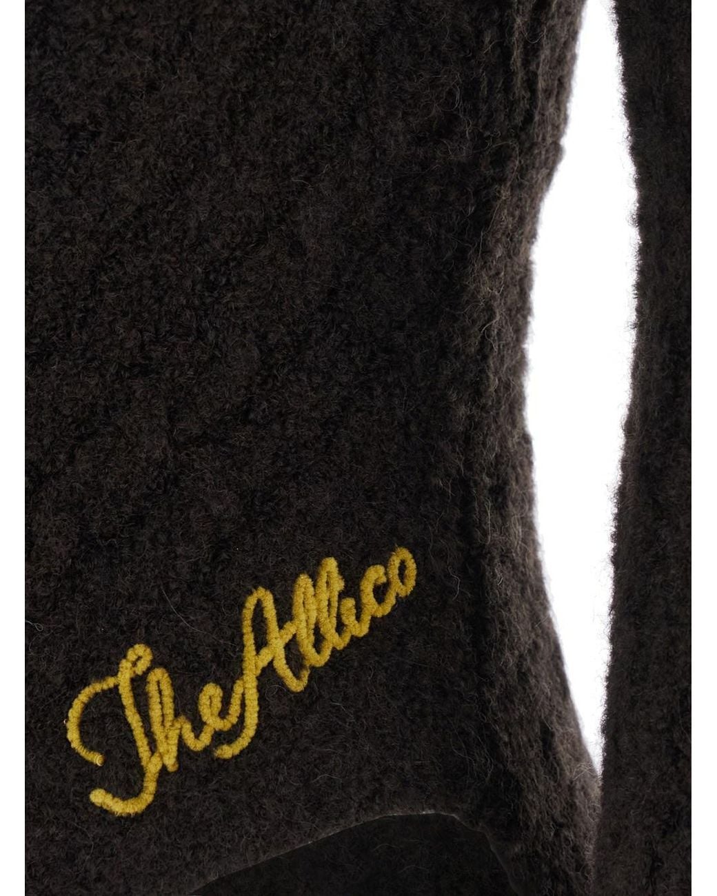 The Attico Black Sweater With Asymmetrical Design And Logo Lettering