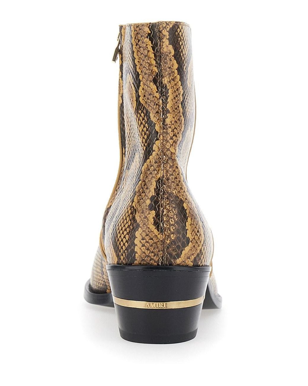 Amiri Brown Boots Ma Pointy Python Leather for men
