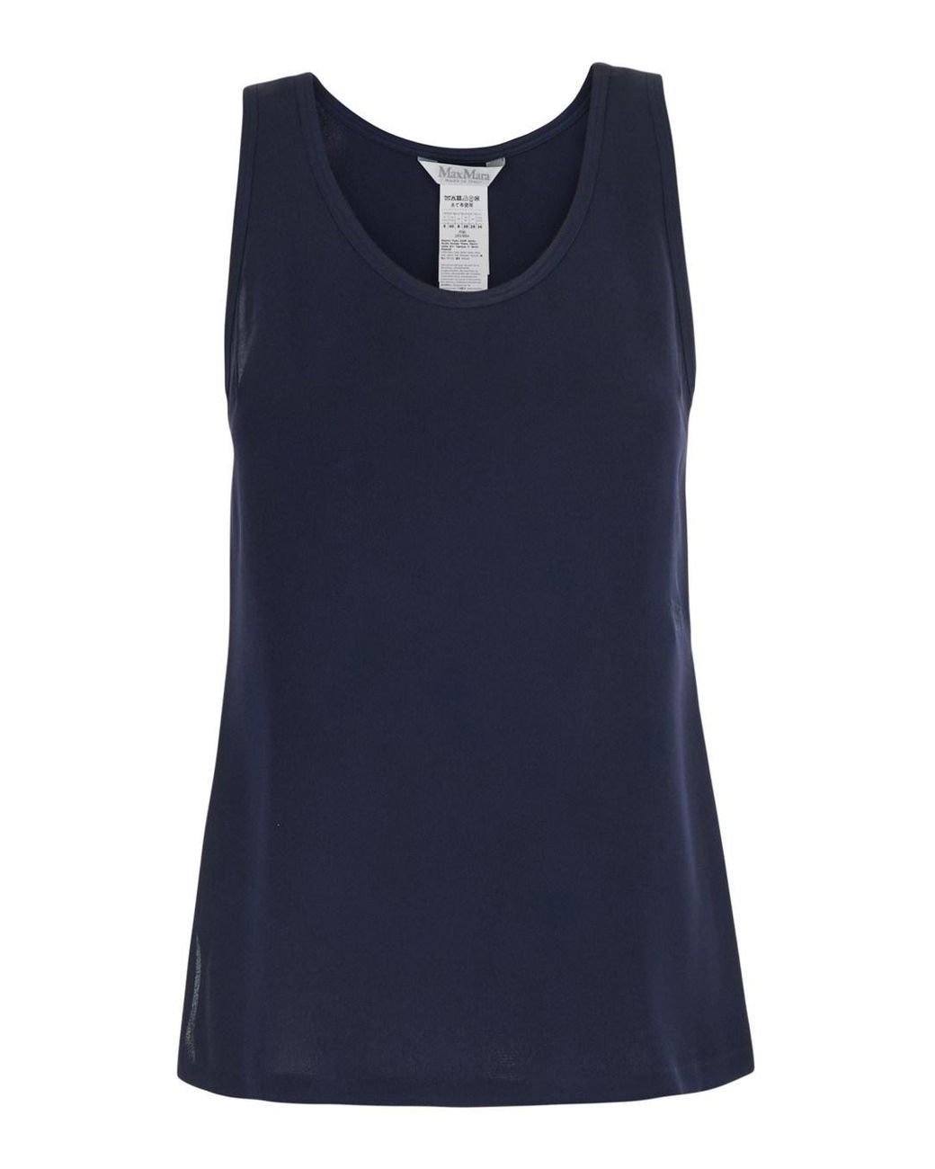 Max Mara Blue Sleeveless Top Pavido Silk Tops