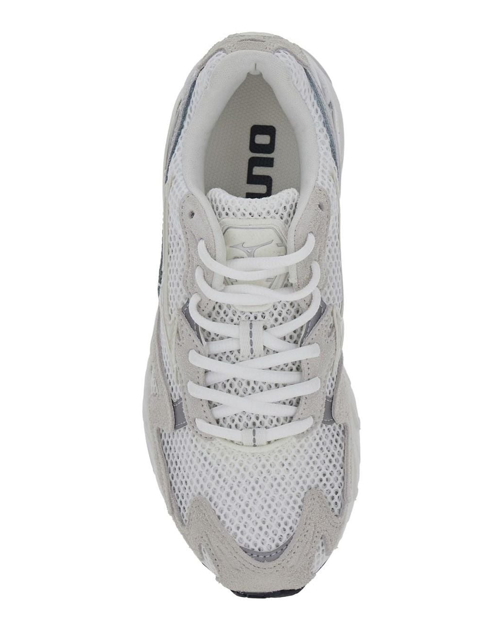 Mizuno White Wave Rider Gf Shoes With Cushioned Rubber Sole