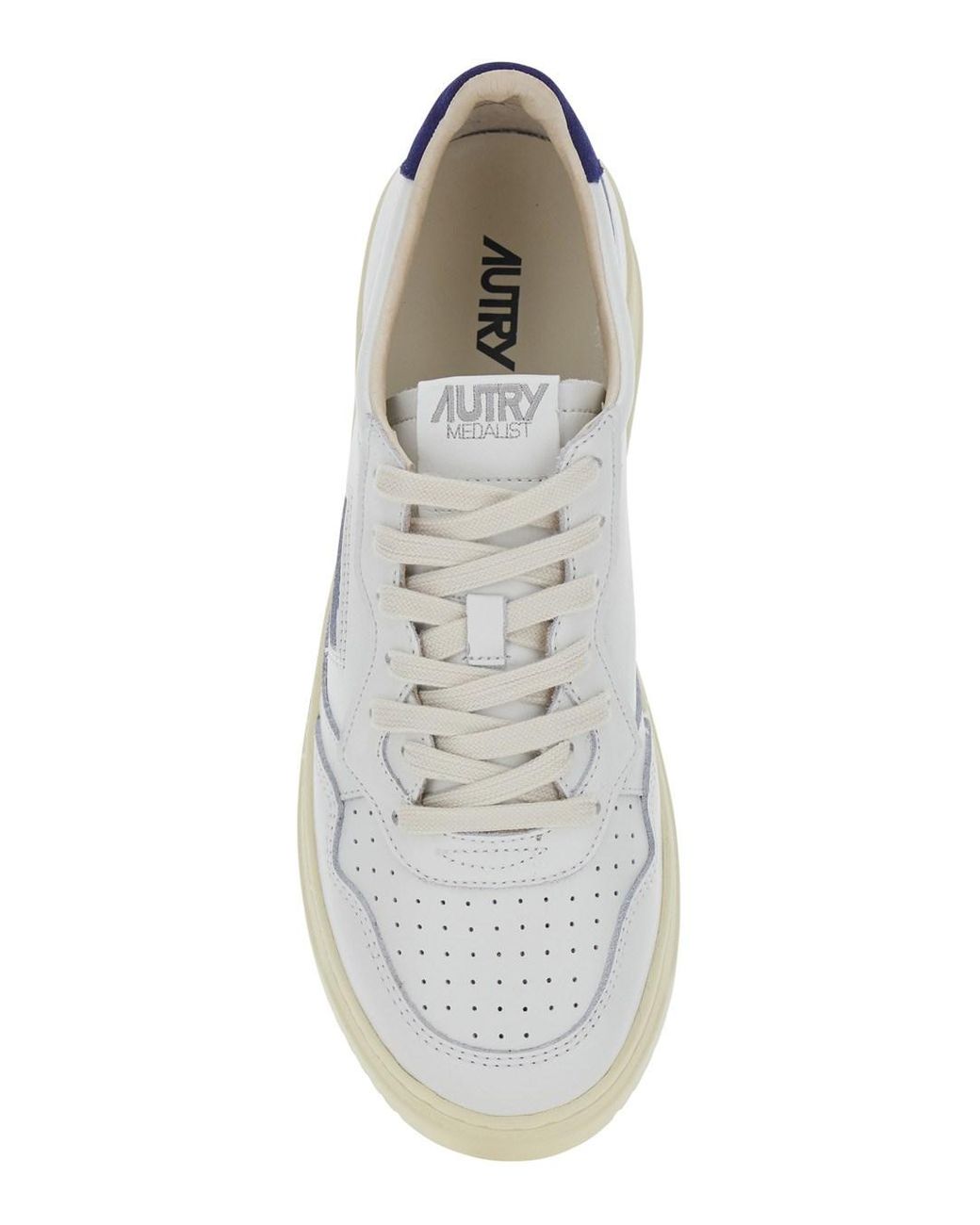 Autry White 'Medalist Low' And Sneakers With Contrast Pull-Tab In for men
