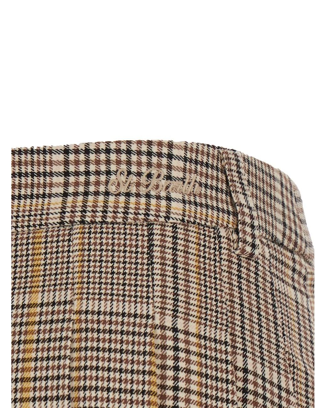 Mc2 Saint Barth Brown Blay Tartan Flannel Mini Skirt For