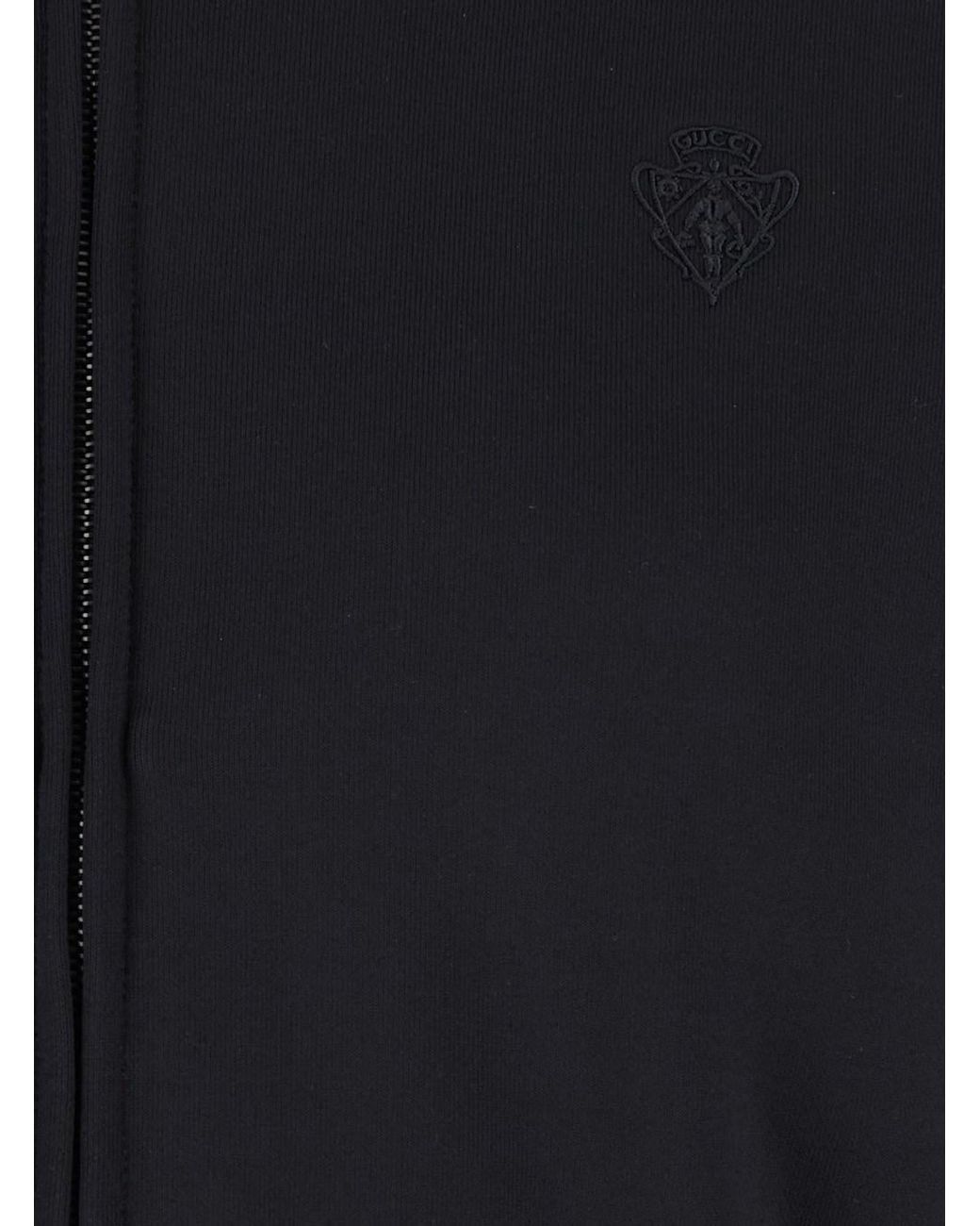 Gucci Blue Zip Sweat Cotton Stretch Jersey