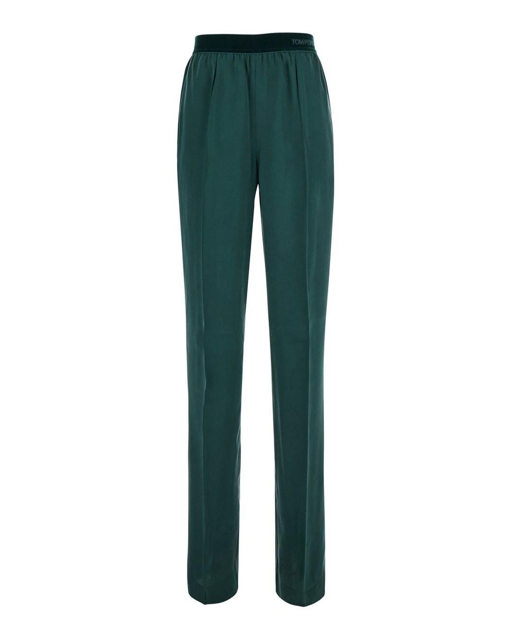 Tom Ford Green Pants With Elasticated Waist With Logo Lettering