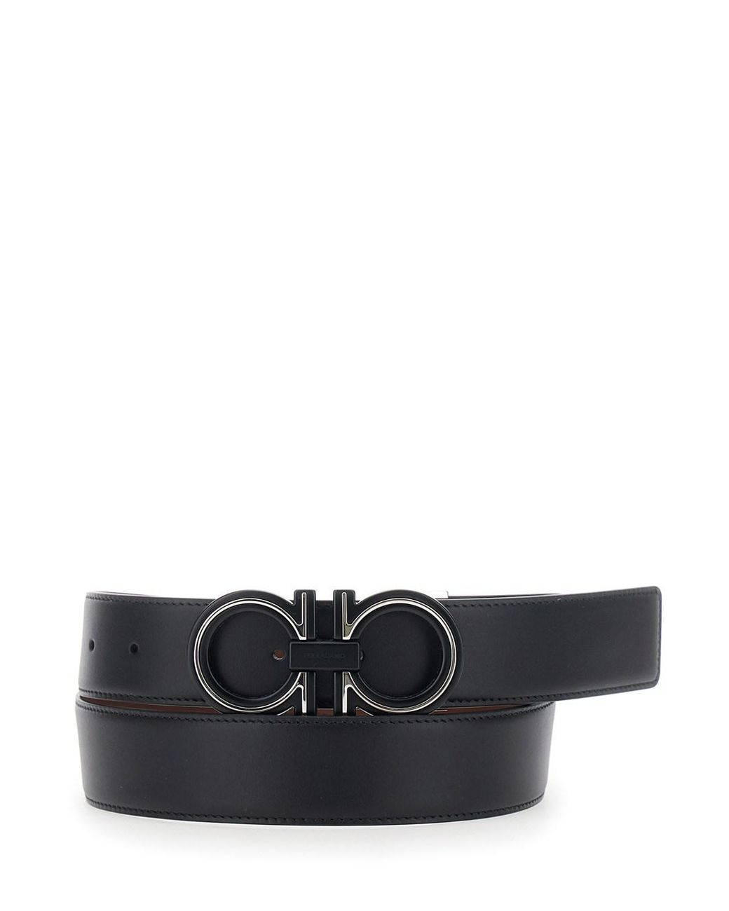 Ferragamo Black Belt Reversible Leather- Calf for men
