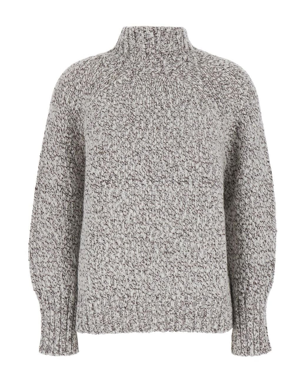 Antonelli Gray Aspromonte Sweater With V-Neck And Long Sleeves