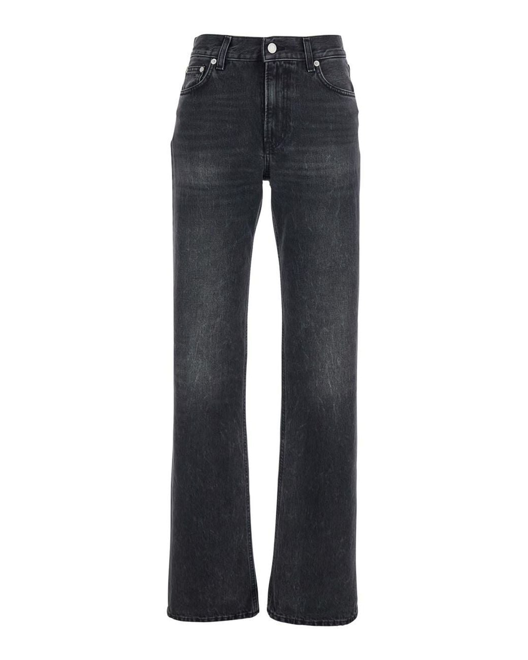 Haikure Blue Jeans With Belt Loops And Logo Patch On The Rear