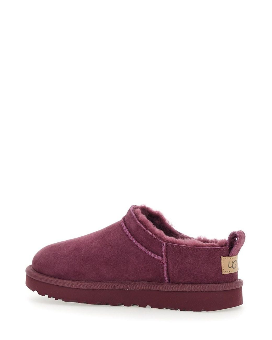 Ugg Purple “Classic Micro” Ankle Boots With Logo Embossed