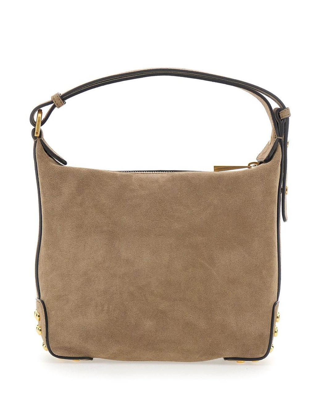 Tod's Brown Handbag With Top Handle And Metal Dots