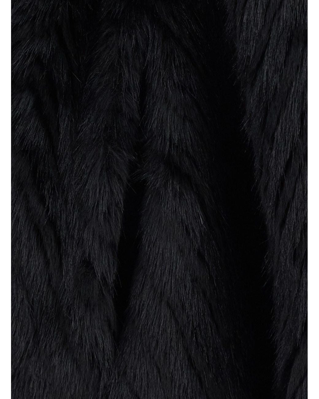 Forte_forte Black Shearling Jacket With Front Belt